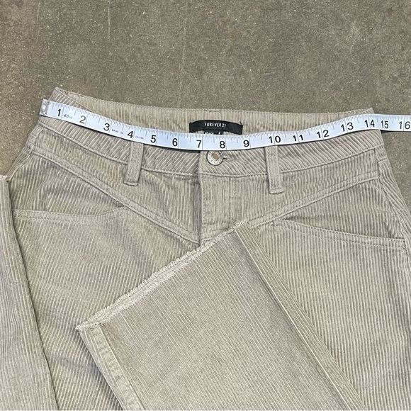Forever 21 Corduroy Wide Straight Leg Raw Hem Pants - Picture 6 of 9